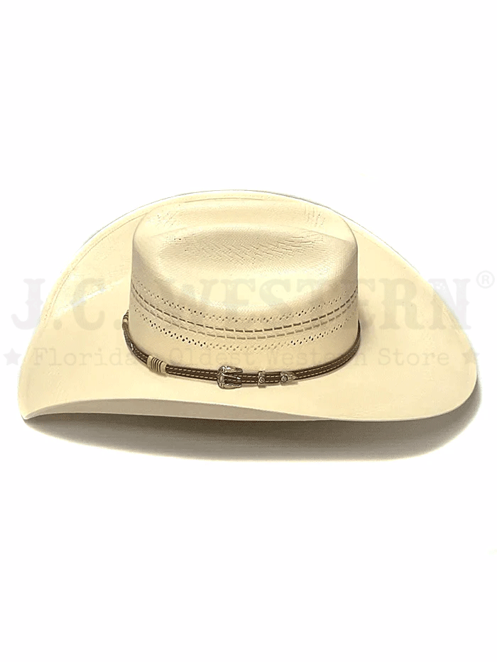 Larry Mahan MS3N42MISX44 Mens 10X MISSION Straw Hat Ivory front-side view. If you need any assistance with this item or the purchase of this item please call us at five six one seven four eight eight eight zero one Monday through Saturday 10:00a.m EST to 8:00 p.m EST