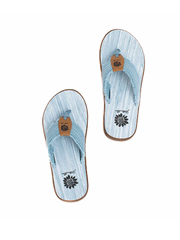Yellow Box 52607 Womens Gerri Flip Flop Sandals Denim view from above. If you need any assistance with this item or the purchase of this item please call us at five six one seven four eight eight eight zero one Monday through Saturday 10:00a.m EST to 8:00 p.m EST