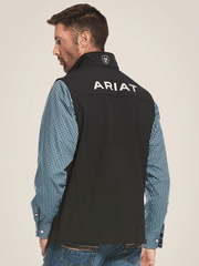 Ariat 10028321 Mens Logo 2.0 Softshell Vest Black back view. If you need any assistance with this item or the purchase of this item please call us at five six one seven four eight eight eight zero one Monday through Saturday 10:00a.m EST to 8:00 p.m EST