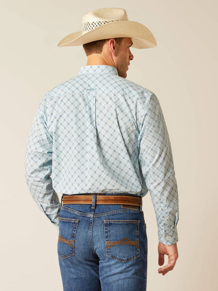 Ariat 10051263 Mens Eamon Classic Fit Shirt Light Blue Heaven back view. If you need any assistance with this item or the purchase of this item please call us at five six one seven four eight eight eight zero one Monday through Saturday 10:00a.m EST to 8:00 p.m EST