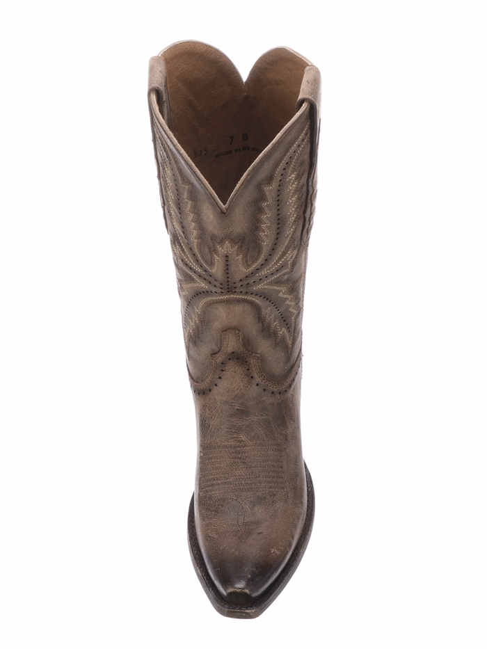 Lucchese M5067.S54 Womens MARCELLA Western Boot Brown front and side view. If you need any assistance with this item or the purchase of this item please call us at five six one seven four eight eight eight zero one Monday through Saturday 10:00a.m EST to 8:00 p.m EST