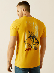 Ariat 10054772 Mens Rodeo Proud T-Shirt Gold Heather back view. If you need any assistance with this item or the purchase of this item please call us at five six one seven four eight eight eight zero one Monday through Saturday 10:00a.m EST to 8:00 p.m EST

