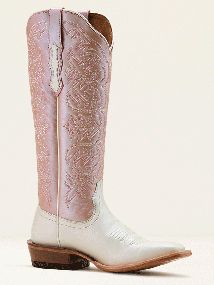 Ariat 10061327 Womens Futurity Blanche Western Boot Ivory Pearl front and side view. If you need any assistance with this item or the purchase of this item please call us at five six one seven four eight eight eight zero one Monday through Saturday 10:00a.m EST to 8:00 p.m EST