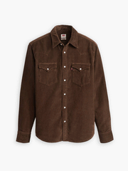 Levis 857450174 Mens Classic Standard Fit Western Shirt Chicory Coffee Brown front with no model. If you need any assistance with this item or the purchase of this item please call us at five six one seven four eight eight eight zero one Monday through Saturday 10:00a.m EST to 8:00 p.m EST