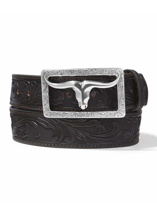 Tony Lama C42858 Mens Stockyard Western Belt Dark Brown front view. If you need any assistance with this item or the purchase of this item please call us at five six one seven four eight eight eight zero one Monday through Saturday 10:00a.m EST to 8:00 p.m EST