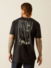 Ariat 10054842 Mens Big Sky Freedom T-Shirt Black back view. If you need any assistance with this item or the purchase of this item please call us at five six one seven four eight eight eight zero one Monday through Saturday 10:00a.m EST to 8:00 p.m EST