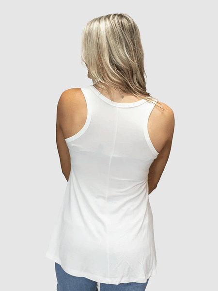 Liberty Wear 7523 Womens Maeve Tank Ivory White back view. If you need any assistance with this item or the purchase of this item please call us at five six one seven four eight eight eight zero one Monday through Saturday 10:00a.m EST to 8:00 p.m EST