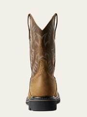 Ariat 10010148 Mens Sierra Wide Square Toe Work Boot Aged Bark Tan back view. If you need any assistance with this item or the purchase of this item please call us at five six one seven four eight eight eight zero one Monday through Saturday 10:00a.m EST to 8:00 p.m EST