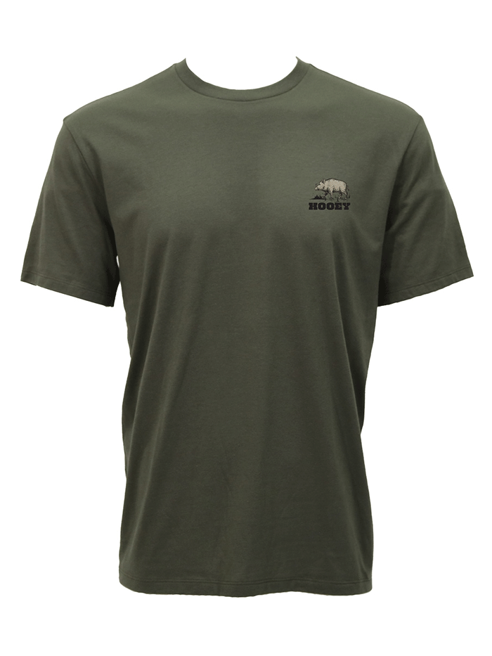 Hooey HT1891GR Mens Javelina T-Shirt Olive Green back view. If you need any assistance with this item or the purchase of this item please call us at five six one seven four eight eight eight zero one Monday through Saturday 10:00a.m EST to 8:00 p.m EST