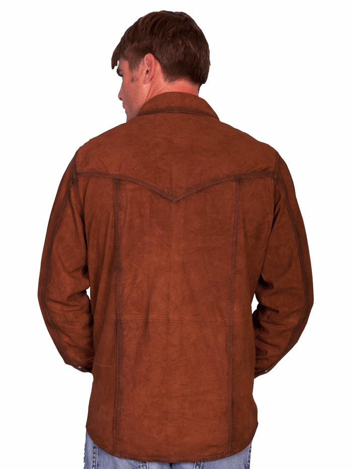 Scully 78-142 Mens Western Suede Shirt Brown front view. If you need any assistance with this item or the purchase of this item please call us at five six one seven four eight eight eight zero one Monday through Saturday 10:00a.m EST to 8:00 p.m EST