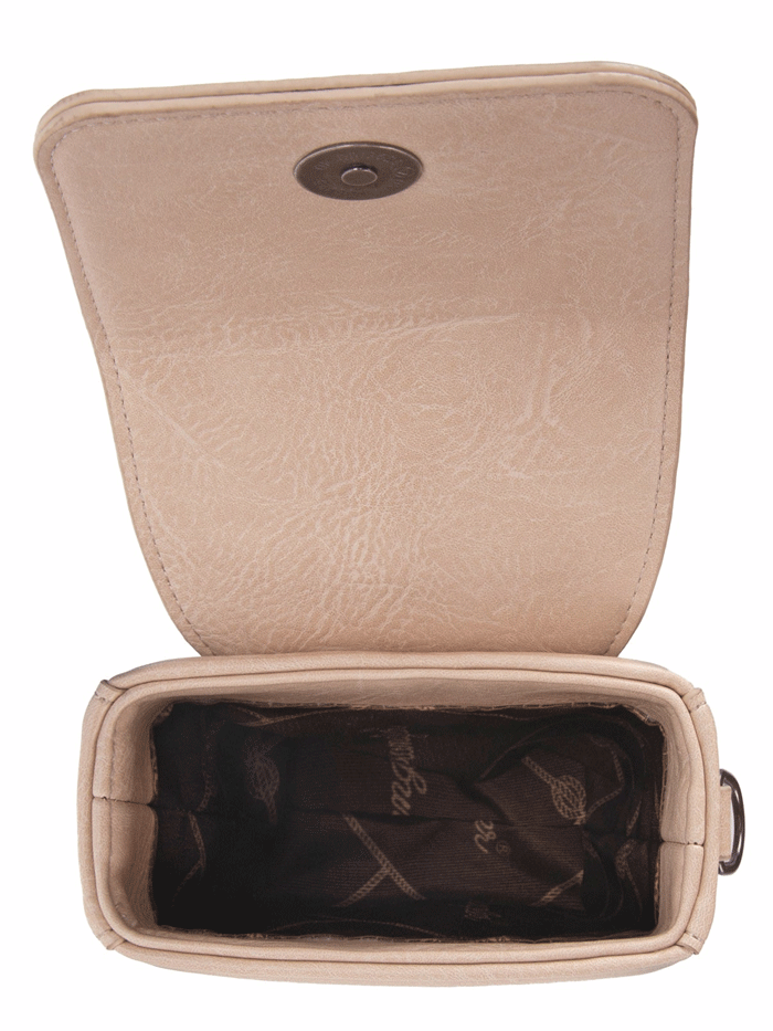 Wrangler WG118-204TN Womens Crossbody Cell Phone Purse With Back Card Slots Tan front. If you need any assistance with this item or the purchase of this item please call us at five six one seven four eight eight eight zero one Monday through Saturday 10:00a.m EST to 8:00 p.m EST

