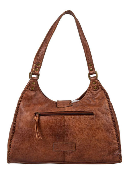 Myra Bag S-8153 Womens Lobeth Accent Leather Bag Brown back view. If you need any assistance with this item or the purchase of this item please call us at five six one seven four eight eight eight zero one Monday through Saturday 10:00a.m EST to 8:00 p.m EST