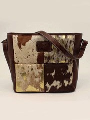 Ariat A770008102 Womens Calf Hair Patchwork Savannah Collection Messenger Bag Brown alternate fron view. If you need any assistance with this item or the purchase of this item please call us at five six one seven four eight eight eight zero one Monday through Saturday 10:00a.m EST to 8:00 p.m EST