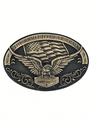 Montana Silversmiths A877 Soaring Eagle Arms Attitude Belt Buckle front. If you need any assistance with this item or the purchase of this item please call us at five six one seven four eight eight eight zero one Monday through Saturday 10:00a.m EST to 8:00 p.m EST