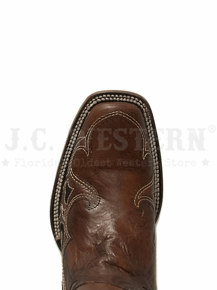 Circle G L5557 Ladies Embroidery Square Toe Boot Brown front and side view.If you need any assistance with this item or the purchase of this item please call us at five six one seven four eight eight eight zero one Monday through Saturday 10:00a.m EST to 8:00 p.m EST