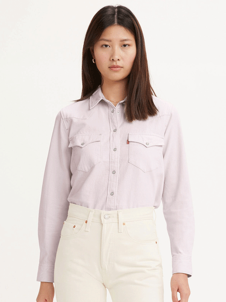 Levis 868320029 Womens Ultimate Western Shirt Mauve Chalk Od Pink front view. If you need any assistance with this item or the purchase of this item please call us at five six one seven four eight eight eight zero one Monday through Saturday 10:00a.m EST to 8:00 p.m EST