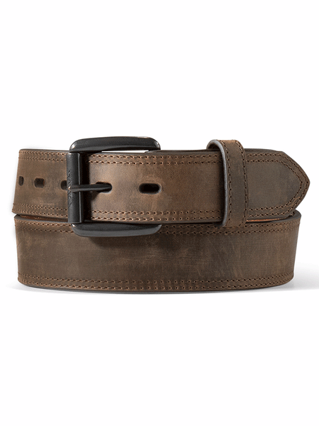 Ariat A1012702 Mens Leather Belt Dark Brown front view. If you need any assistance with this item or the purchase of this item please call us at five six one seven four eight eight eight zero one Monday through Saturday 10:00a.m EST to 8:00 p.m EST