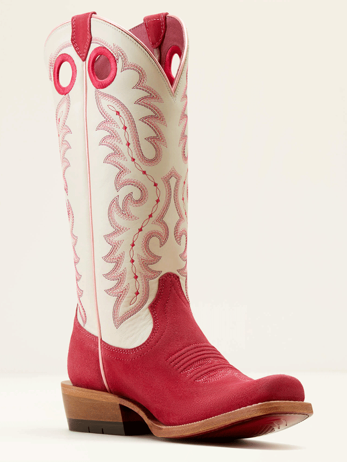 Ariat 10051040 Womens Futurity Boon Western Boot Deep Azalea front and side view. If you need any assistance with this item or the purchase of this item please call us at five six one seven four eight eight eight zero one Monday through Saturday 10:00a.m EST to 8:00 p.m EST
