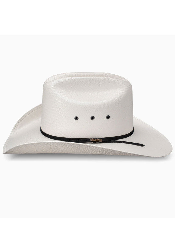 Resistol RSROJR-B73481AL Youth Rodeo Straw Cowboy Hat Natural side / front view. If you need any assistance with this item or the purchase of this item please call us at five six one seven four eight eight eight zero one Monday through Saturday 10:00a.m EST to 8:00 p.m EST