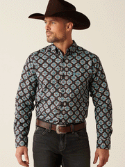 Ariat 10053919 Mens Paige Fitted Shirt Black front. If you need any assistance with this item or the purchase of this item please call us at five six one seven four eight eight eight zero one Monday through Saturday 10:00a.m EST to 8:00 p.m EST