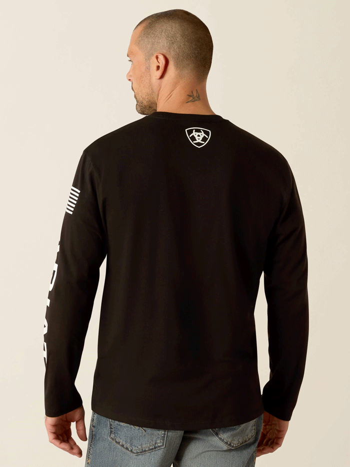 Ariat 10054193 Mens Elevated V2 T-Shirt Black front and side view. If you need any assistance with this item or the purchase of this item please call us at five six one seven four eight eight eight zero one Monday through Saturday 10:00a.m EST to 8:00 p.m EST