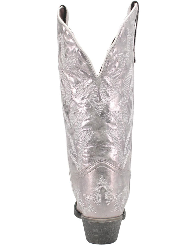 Laredo 52463 Womens DREAM GIRL Leather Boot Silver side / front view. If you need any assistance with this item or the purchase of this item please call us at five six one seven four eight eight eight zero one Monday through Saturday 10:00a.m EST to 8:00 p.m EST