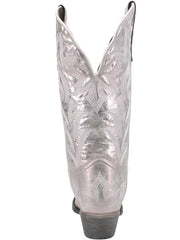 Laredo 52463 Womens DREAM GIRL Leather Boot Silver back view. If you need any assistance with this item or the purchase of this item please call us at five six one seven four eight eight eight zero one Monday through Saturday 10:00a.m EST to 8:00 p.m EST