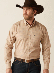 Ariat 10053909 Mens Wrinkle Free Frazier Classic Fit Shirt Tan front. If you need any assistance with this item or the purchase of this item please call us at five six one seven four eight eight eight zero one Monday through Saturday 10:00a.m EST to 8:00 p.m EST