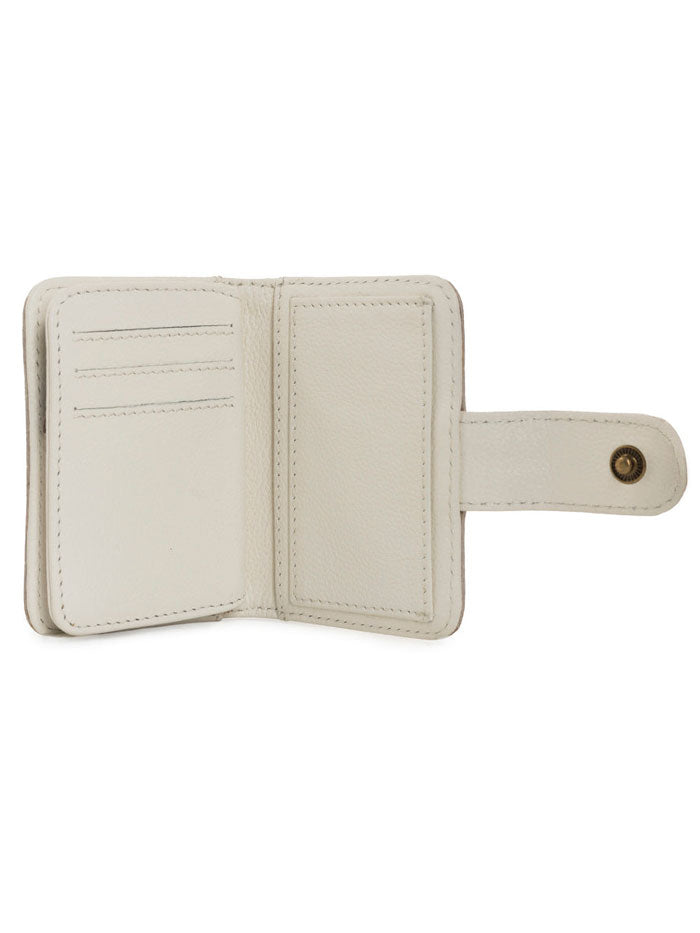 Myra Bag S-10734 Womens Winslow Creek Mini Wallet White side front view. If you need any assistance with this item or the purchase of this item please call us at five six one seven four eight eight eight zero one Monday through Saturday 10:00a.m EST to 8:00 p.m EST