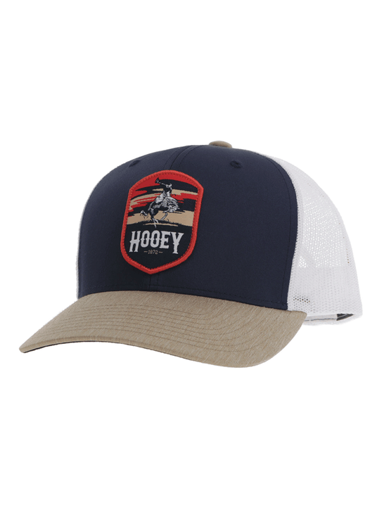 Hooey 2444T-NVWH CHEYENNE Mid Profile Trucker Hat Navy And White front and side view. If you need any assistance with this item or the purchase of this item please call us at five six one seven four eight eight eight zero one Monday through Saturday 10:00a.m EST to 8:00 p.m EST

