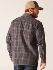 Ariat 10047355 Mens Henderson Corduroy Retro Fit Shirt Grey back view. If you need any assistance with this item or the purchase of this item please call us at five six one seven four eight eight eight zero one Monday through Saturday 10:00a.m EST to 8:00 p.m EST