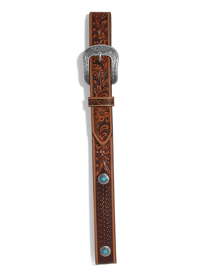 Justin C14235 Mens Durango Belt Dark Brown front view. If you need any assistance with this item or the purchase of this item please call us at five six one seven four eight eight eight zero one Monday through Saturday 10:00a.m EST to 8:00 p.m EST