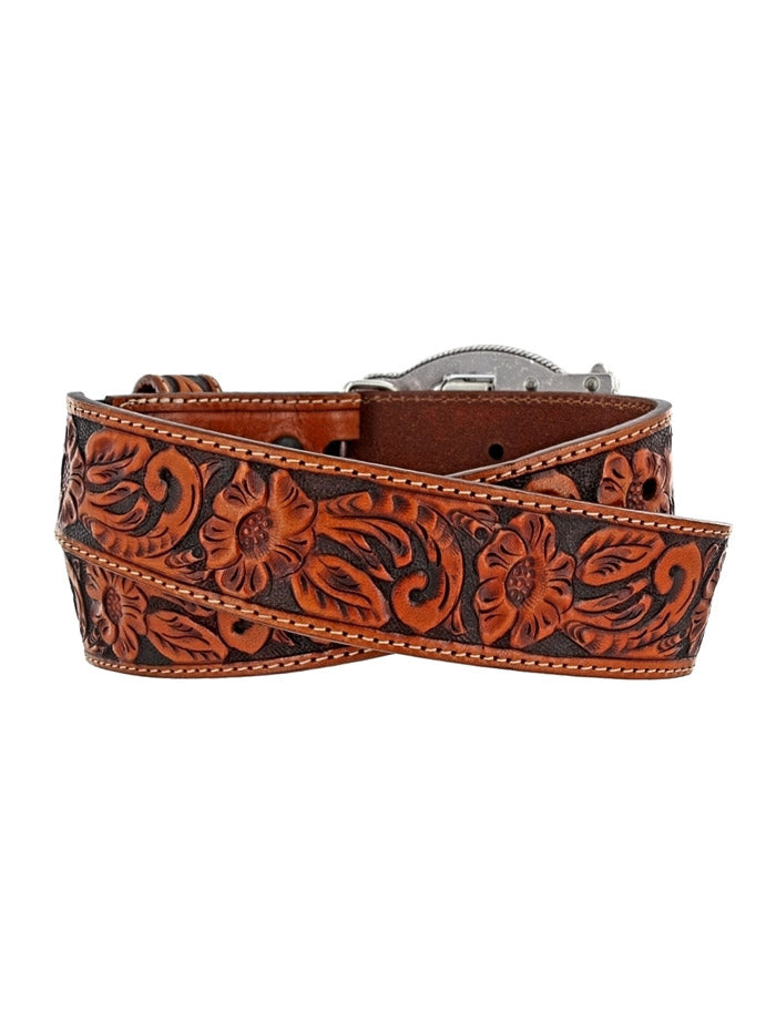 Justin C30124 Kids Lil Trigger Belt Peanut Tan front view. If you need any assistance with this item or the purchase of this item please call us at five six one seven four eight eight eight zero one Monday through Saturday 10:00a.m EST to 8:00 p.m EST
