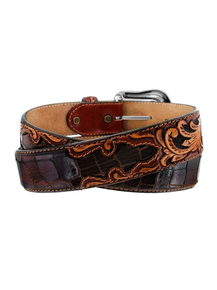 Tony Lama C42335 Mens Pinto Classic Belt Dark Brown