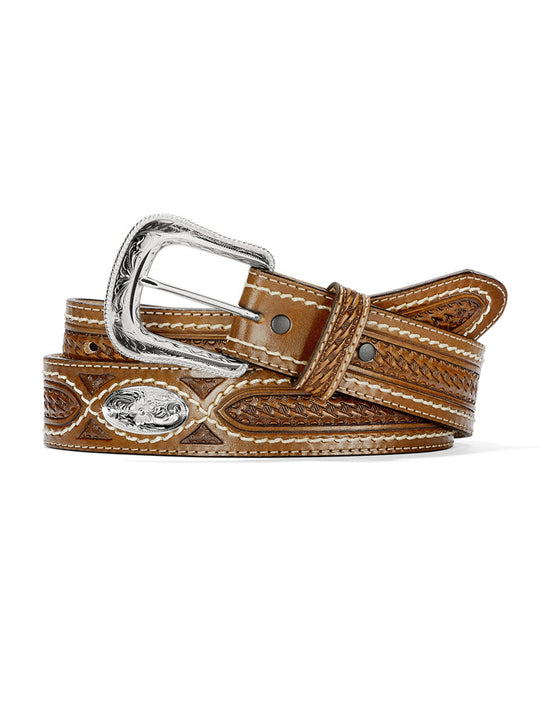 Tony Lama C42644 Mens Cross Creek Ridge Belt Brown front view. If you need any assistance with this item or the purchase of this item please call us at five six one seven four eight eight eight zero one Monday through Saturday 10:00a.m EST to 8:00 p.m EST
