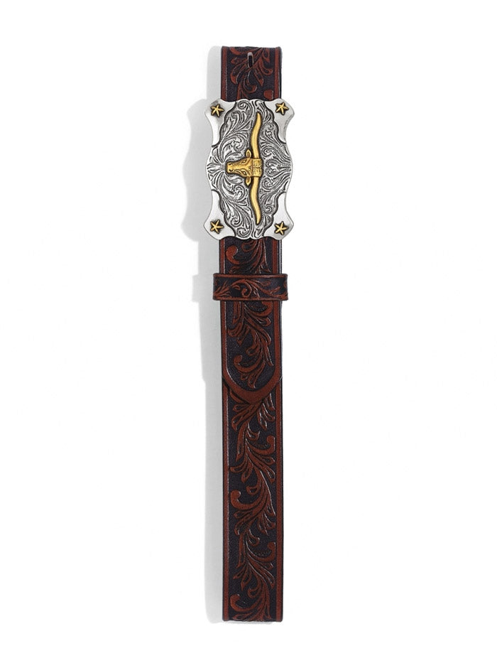 Tony Lama C60115 Kids Little Texas Belt Dark Brown front view. If you need any assistance with this item or the purchase of this item please call us at five six one seven four eight eight eight zero one Monday through Saturday 10:00a.m EST to 8:00 p.m EST
