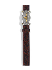 Tony Lama C60115 Kids Little Texas Belt Dark Brown top view. If you need any assistance with this item or the purchase of this item please call us at five six one seven four eight eight eight zero one Monday through Saturday 10:00a.m EST to 8:00 p.m EST