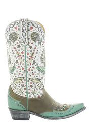 Old Gringo L4072-4 Womens MARINA Leather Boot Olive side view. If you need any assistance with this item or the purchase of this item please call us at five six one seven four eight eight eight zero one Monday through Saturday 10:00a.m EST to 8:00 p.m EST