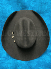 Bullhide BACK ROADS 6X 0625BL Premium Wool Hat Black top view. If you need any assistance with this item or the purchase of this item please call us at five six one seven four eight eight eight zero one Monday through Saturday 10:00a.m EST to 8:00 p.m EST