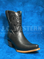 Corral Z5111 Ladies Embroidery Ankle Western Boot Black front and side view. If you need any assistance with this item or the purchase of this item please call us at five six one seven four eight eight eight zero one Monday through Saturday 10:00a.m EST to 8:00 p.m EST