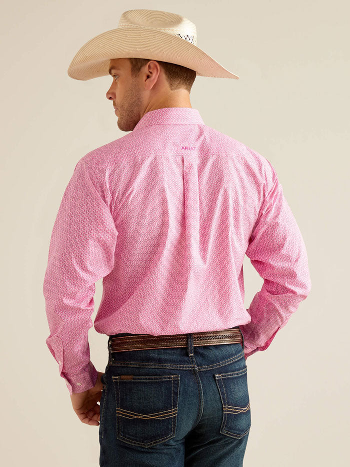 Ariat 10050529 Mens Wrinkle Free Oden Classic Fit Shirt Rose Violet front view. If you need any assistance with this item or the purchase of this item please call us at five six one seven four eight eight eight zero one Monday through Saturday 10:00a.m EST to 8:00 p.m EST