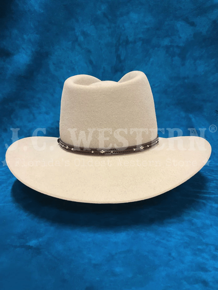 Stetson SFPAWN-403261 PAWNEE 5X Felt Hat Silverbelly side / front view. If you need any assistance with this item or the purchase of this item please call us at five six one seven four eight eight eight zero one Monday through Saturday 10:00a.m EST to 8:00 p.m EST