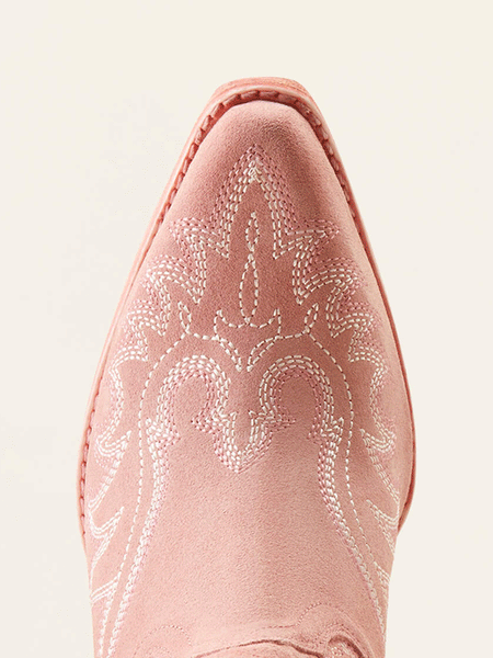 Ariat 10050900 Womens Chandler Western Boot Carnation Pink Suede toe view from above. If you need any assistance with this item or the purchase of this item please call us at five six one seven four eight eight eight zero one Monday through Saturday 10:00a.m EST to 8:00 p.m EST