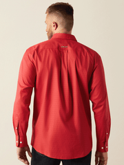 Ariat 10058951 Mens Wrinkle Free Dangelo Classic Fit Shirt Red back view. If you need any assistance with this item or the purchase of this item please call us at five six one seven four eight eight eight zero one Monday through Saturday 10:00a.m EST to 8:00 p.m EST