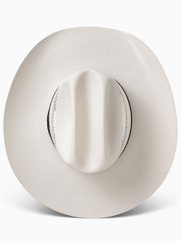 Resistol RSRNRD-304281 RANCH ROAD George Strait Collection 10X Straw Hat Natural side / front view. If you need any assistance with this item or the purchase of this item please call us at five six one seven four eight eight eight zero one Monday through Saturday 10:00a.m EST to 8:00 p.m EST