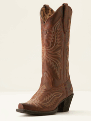 Ariat 10053788 Womens Round Up Collins Western Boot Rafter Tan front and side. If you need any assistance with this item or the purchase of this item please call us at five six one seven four eight eight eight zero one Monday through Saturday 10:00a.m EST to 8:00 p.m EST

