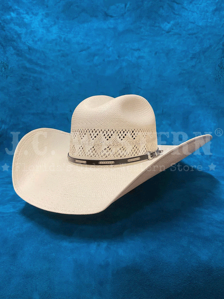 Larry Mahan MSP430BUHX 10X BUCKHORN Straw Hat Ivory side / view. If you need any assistance with this item or the purchase of this item please call us at five six one seven four eight eight eight zero one Monday through Saturday 10:00a.m EST to 8:00 p.m EST