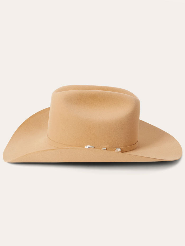 Stetson SFSHAS-7540BS SHASTA 10X Premier Felt Western Hat Butterscotch side / front view. If you need any assistance with this item or the purchase of this item please call us at five six one seven four eight eight eight zero one Monday through Saturday 10:00a.m EST to 8:00 p.m EST