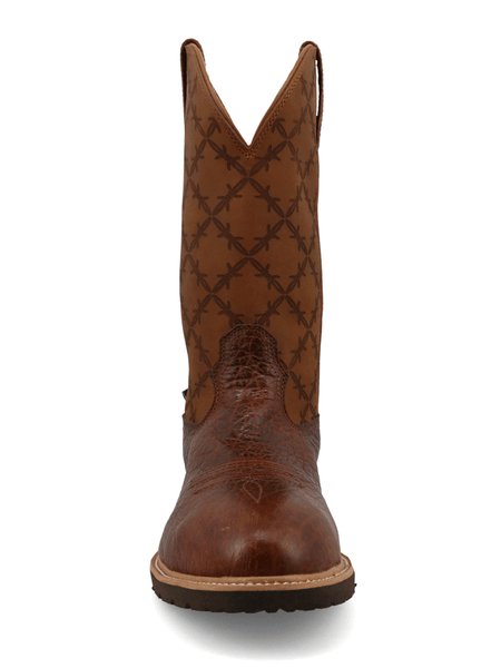 Twisted X MXBNW09 Mens Round Nano Toe Western Work Boot Brown full front view. If you need any assistance with this item or the purchase of this item please call us at five six one seven four eight eight eight zero one Monday through Saturday 10:00a.m EST to 8:00 p.m EST