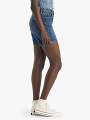 Levi's 858330056 Womens 501 Mid Thigh Denim Shorts Pleased To Meet You Denim side view. If you need any assistance with this item or the purchase of this item please call us at five six one seven four eight eight eight zero one Monday through Saturday 10:00a.m EST to 8:00 p.m EST